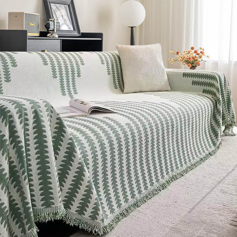 Reversible Chenille Sofa Throw Blanket | Scratch-Resistant Pet-Friendly Furniture Protector | Year-Round Soft Couch Cover for Living Room