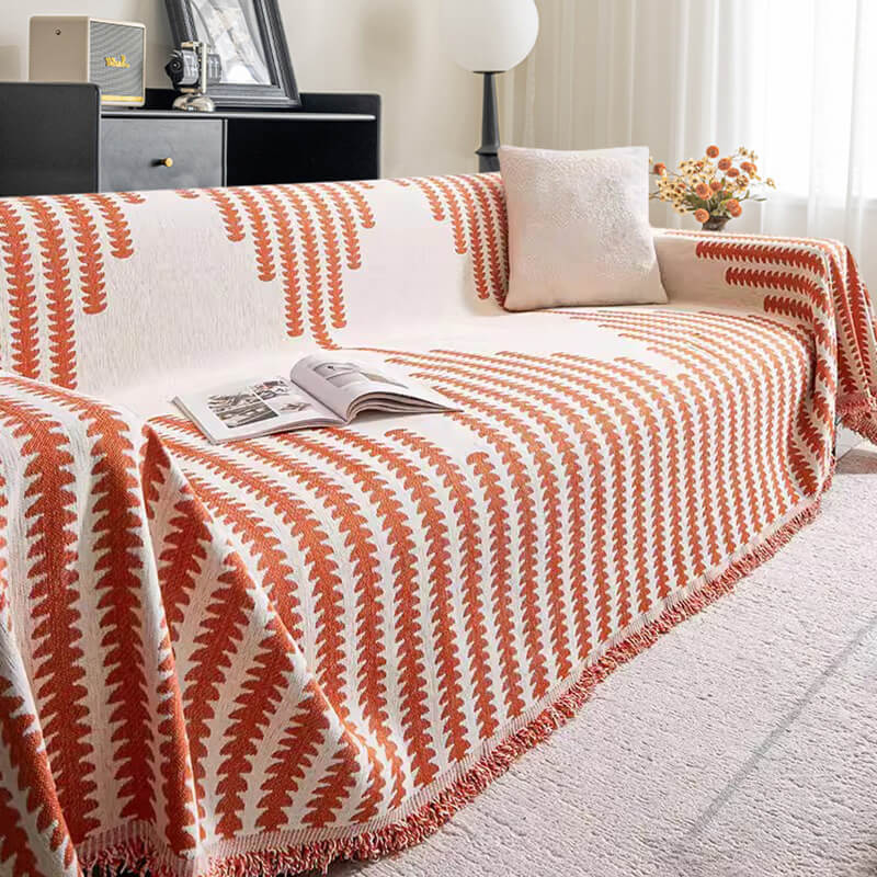 Reversible Chenille Sofa Throw Blanket | Scratch-Resistant Pet-Friendly Furniture Protector | Year-Round Soft Couch Cover for Living Room