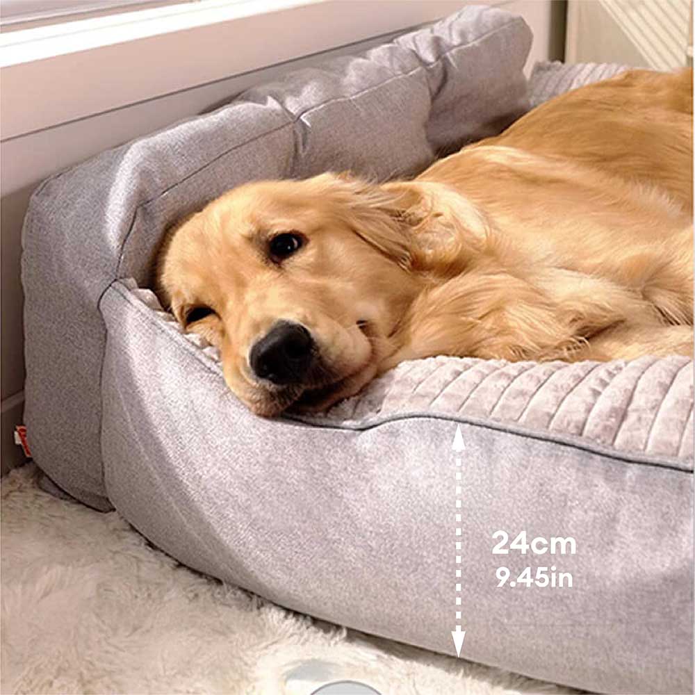 Orthopedic Pet Bed with Bolster Pillow for Dogs & Cats – Washable, Non-Slip Base, Year-Round Comfort