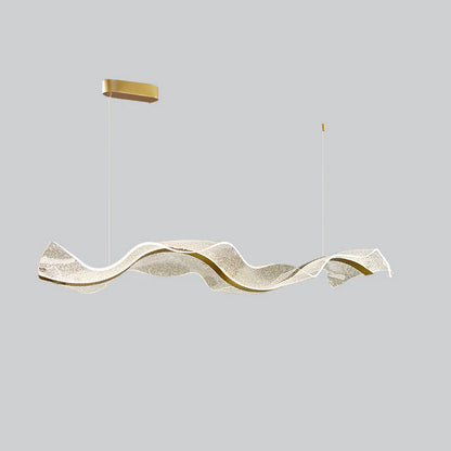 Linear LED Ceiling Light Fixture 39-59 Inch Dimmable Acrylic Pendant Lamp for Dining Room Living Room Kitchen Modern Hanging Light with Remo