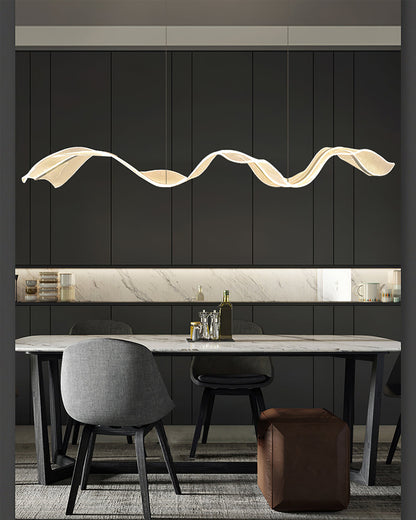 Linear LED Ceiling Light Fixture 39-59 Inch Dimmable Acrylic Pendant Lamp for Dining Room Living Room Kitchen Modern Hanging Light with Remo