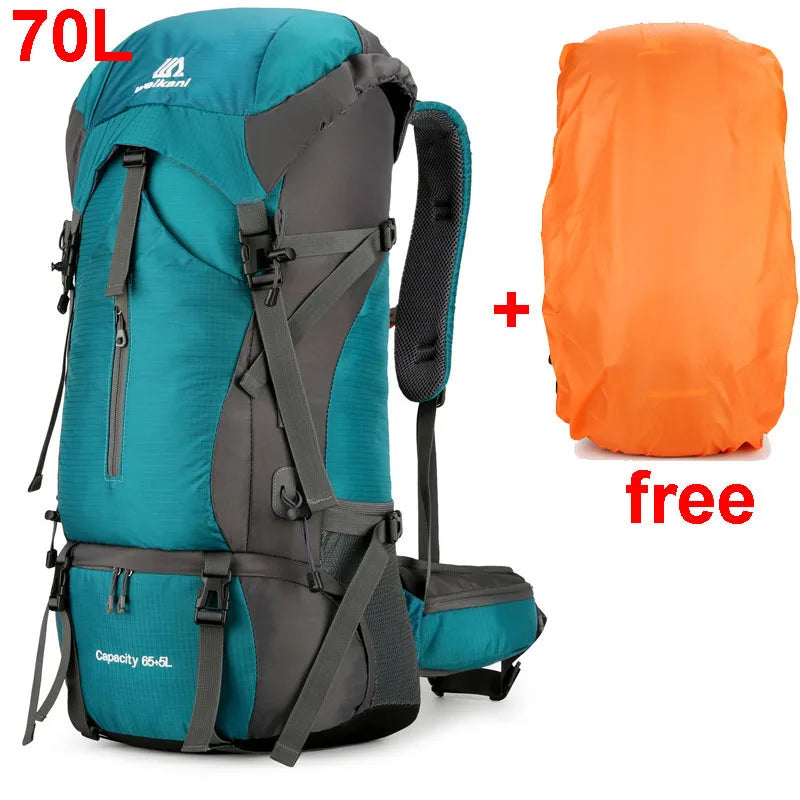 Alpivento | 70L Trekking Backpack with Rain Cover & Ergonomic Design | Perfect for Multi-Day Hikes