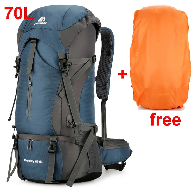 Alpivento | 70L Trekking Backpack with Rain Cover & Ergonomic Design | Perfect for Multi-Day Hikes