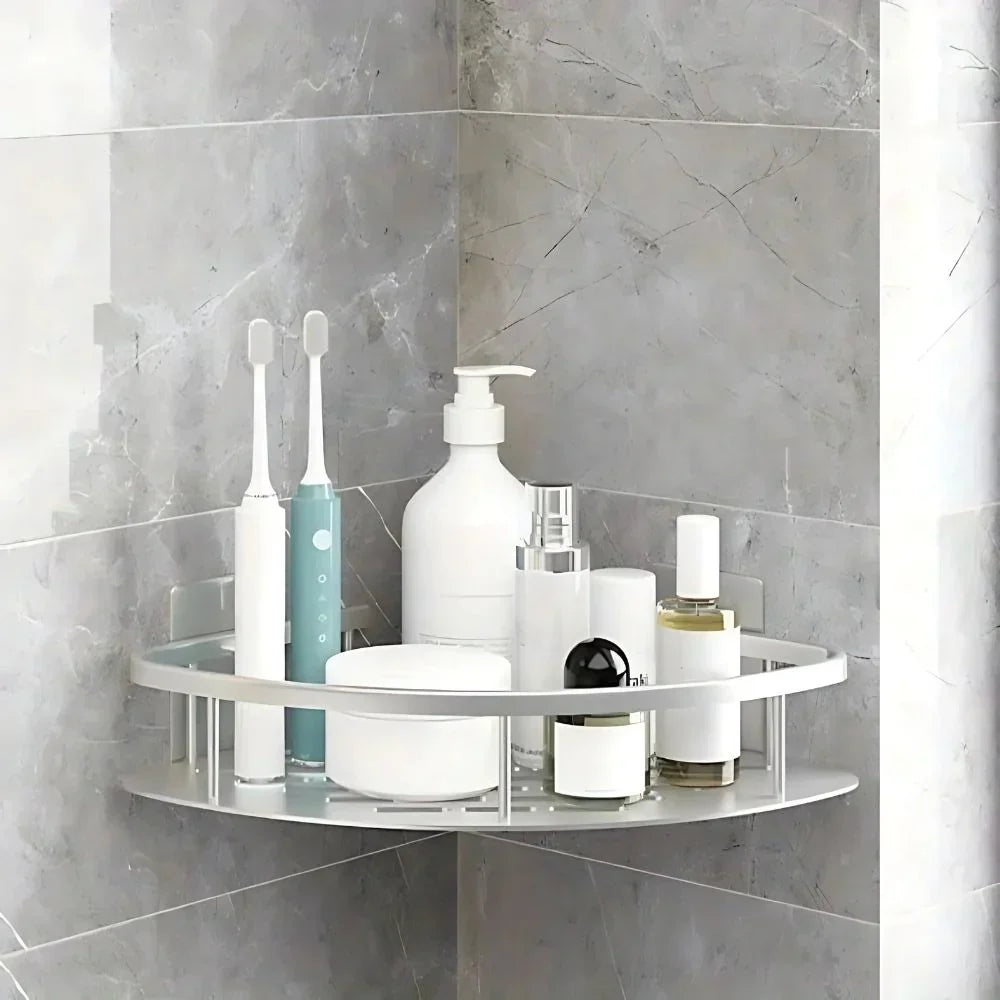 Wall-Mount Shower Caddy with 1 or 2 Tiers – Rust-Proof Stainless Steel Bathroom Storage Shelf for Shampoo, Soap & Toiletries