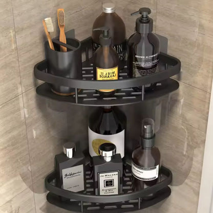Adhesive Corner Caddy Aluminum Rust-Proof Bathroom Storage Holder for Shampoo Soap Toiletries No-Drill Wall Mount Rack for Shower Tub