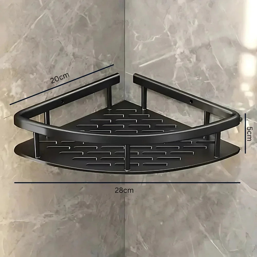 Wall-Mount Shower Caddy with 1 or 2 Tiers – Rust-Proof Stainless Steel Bathroom Storage Shelf for Shampoo, Soap & Toiletries