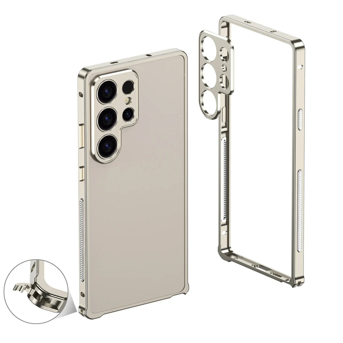 Aluminum Frame Case for Samsung Galaxy – Shock-Absorbing Metal Bumper with Raised Edges & Precise Cutouts – S22 S23 S24 S25 S26 Plus Ultra