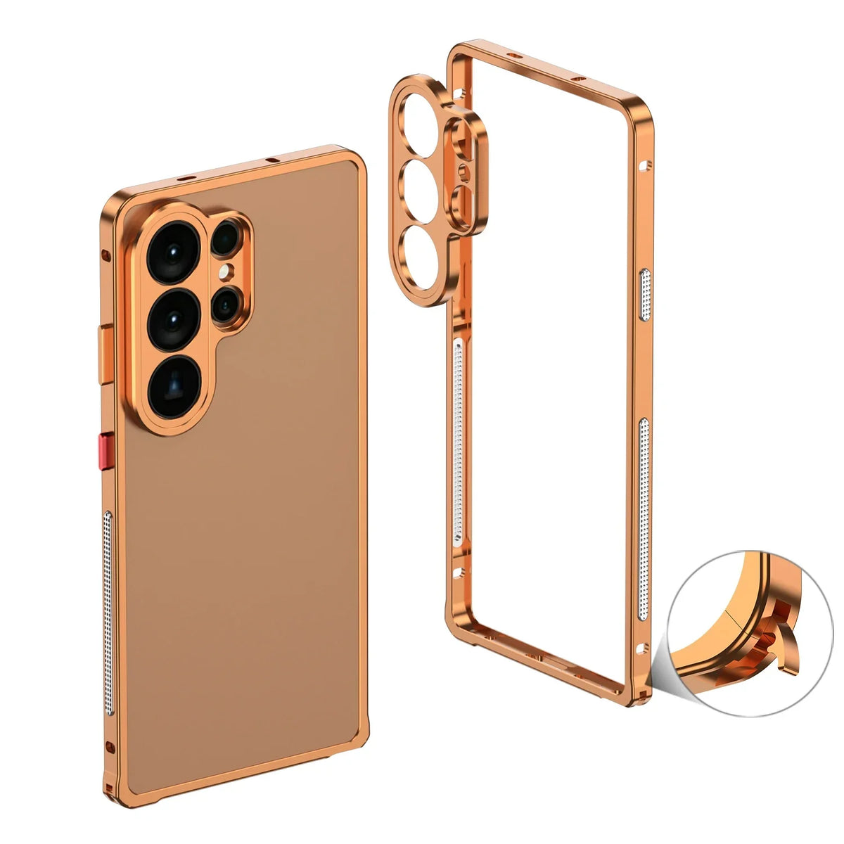 Aluminum Frame Case for Samsung Galaxy – Shock-Absorbing Metal Bumper with Raised Edges & Precise Cutouts – S22 S23 S24 S25 S26 Plus Ultra