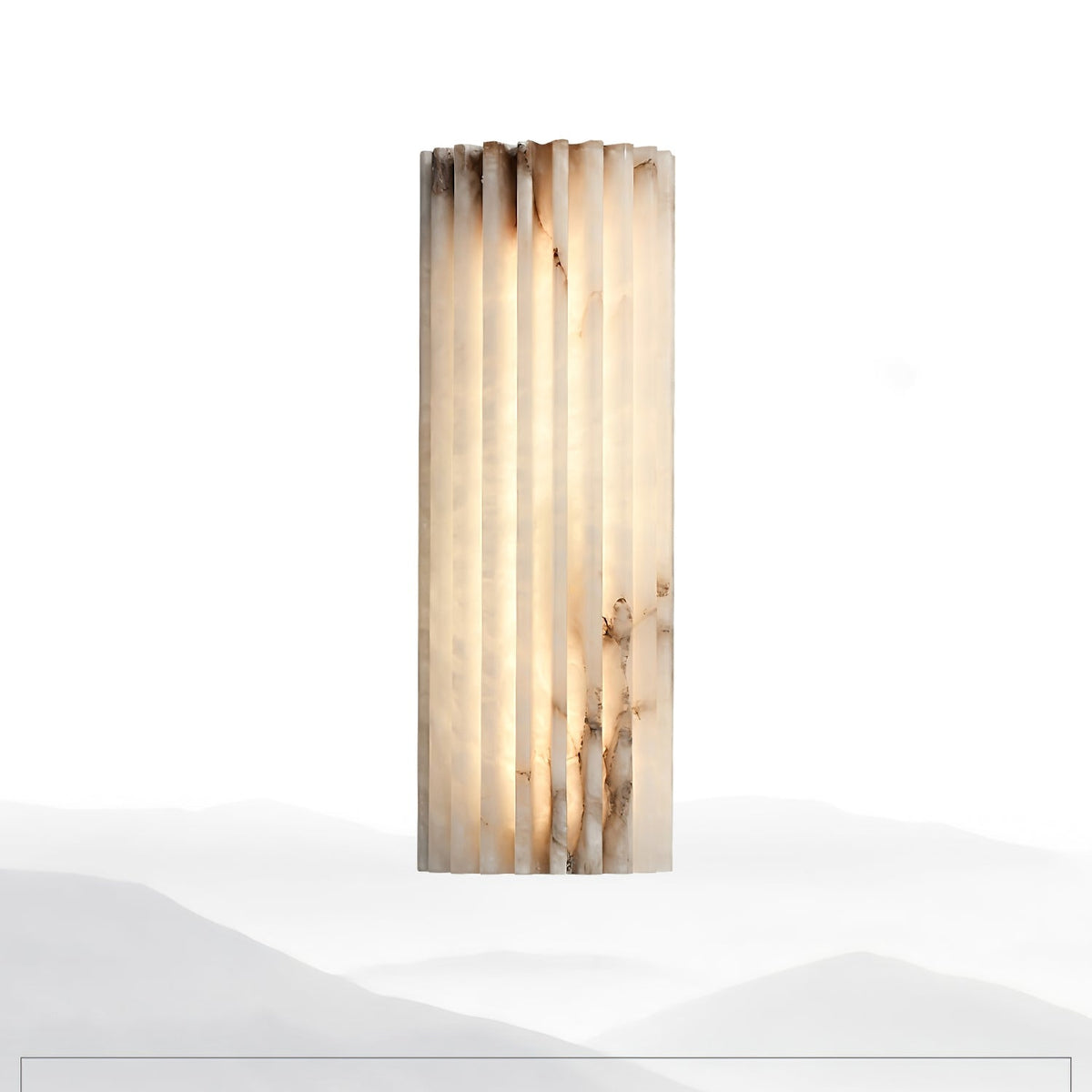 Alabaster Wall Sconce Light Fixture Cylinder Hardwired LED Integrated White Warm Neutral Cool Temperature Modern Accent for Bedroom