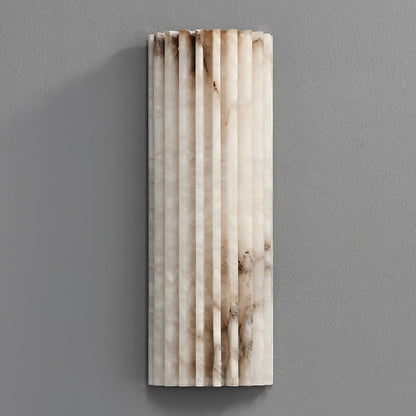 Alabaster LED Sconce 12 Inch Vertical Stone Wall Light for Vanity Hallway Bedroom Soft Glow Ambient Fixture Hardwired Modern Indoor Lighting