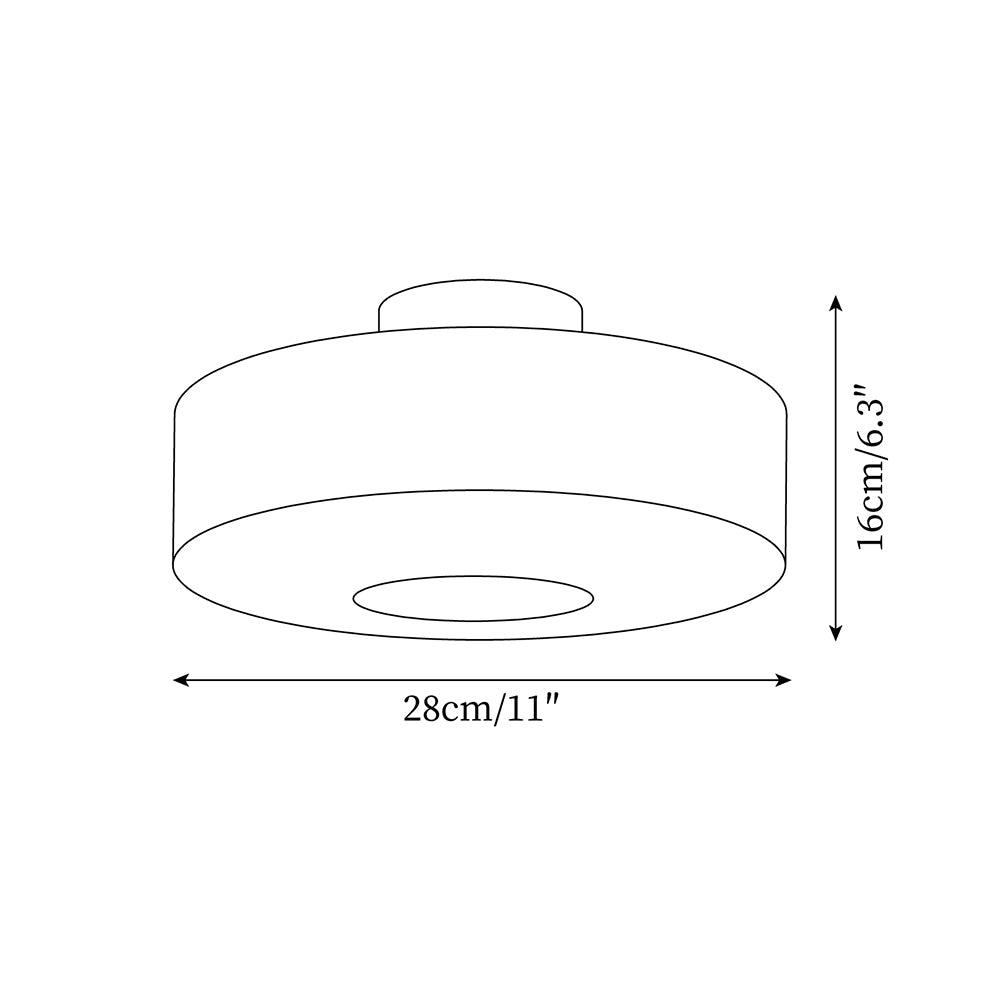 Flush Mount LED Ceiling Light Fixture 15 inch Amber Glass Chrome Finish Warm White for Bedroom Hallway Bathroom