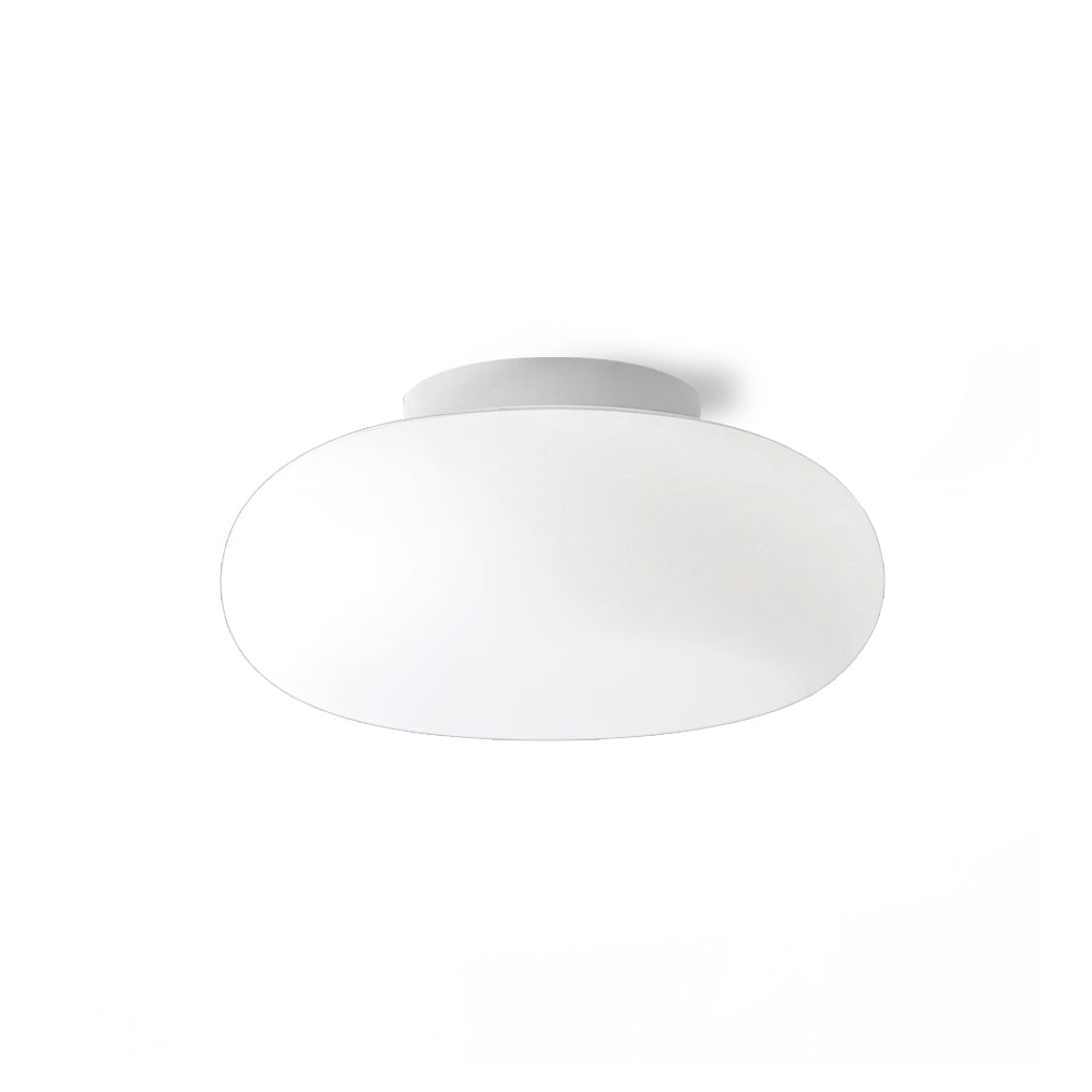 Flush Mount LED Light Fixture White Metal Round 8-Inch for Bedroom Living Room Hallway Office Indoor Low Profile Modern Ceiling Lamp 12W 110