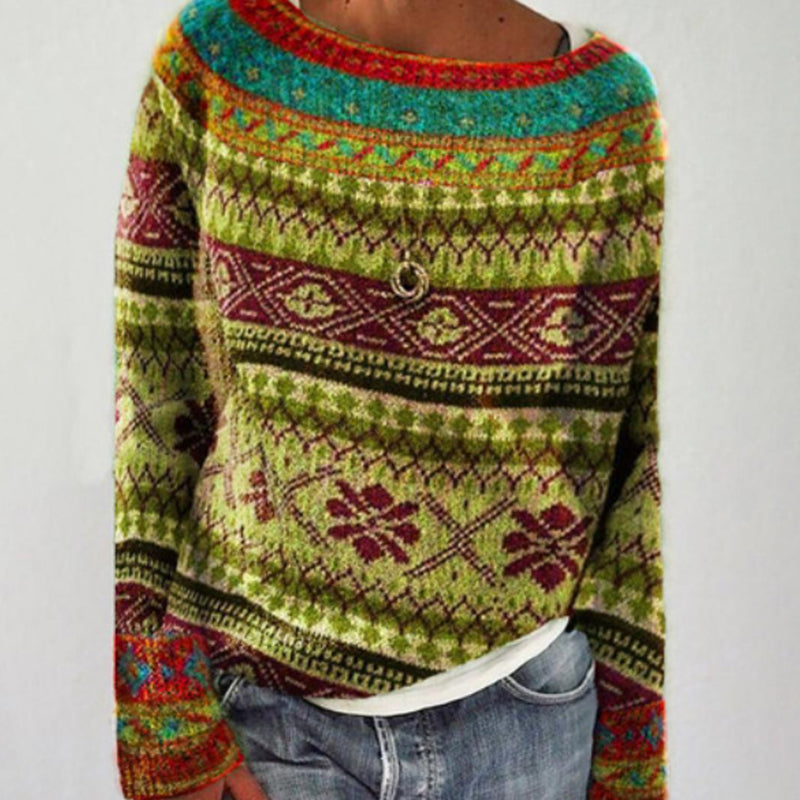 Classic Crewneck Knit Sweater for Women – Soft Cotton Blend Pullover Top for Everyday Wear & Layering