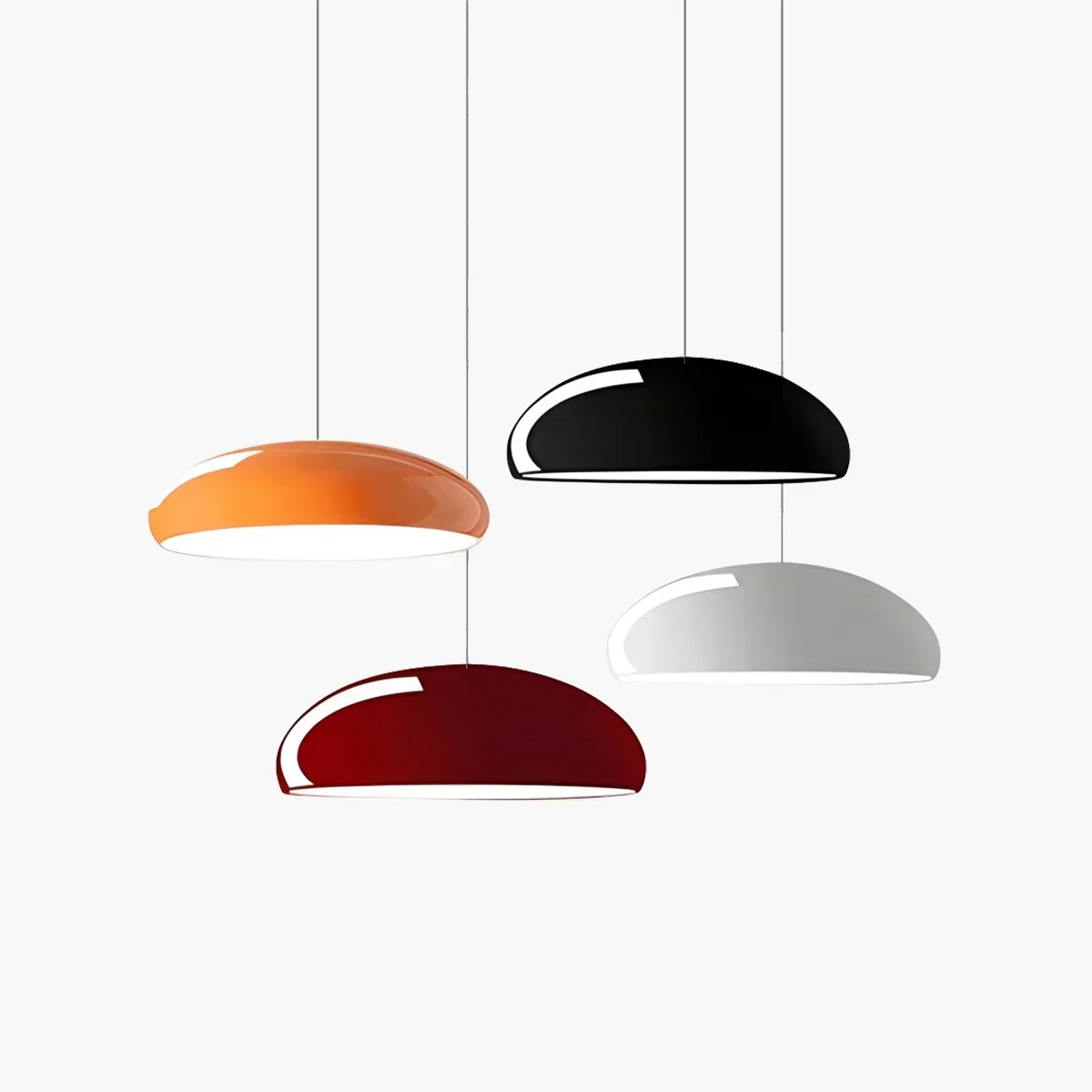 Plafonnier LED à modes d'éclairage commutables pour îlots de cuisine, salles à manger et espaces de vie ouverts – Lampe de plafond ronde en métal brillant en
