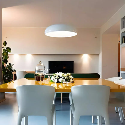 Plafonnier LED à modes d'éclairage commutables pour îlots de cuisine, salles à manger et espaces de vie ouverts – Lampe de plafond ronde en métal brillant en