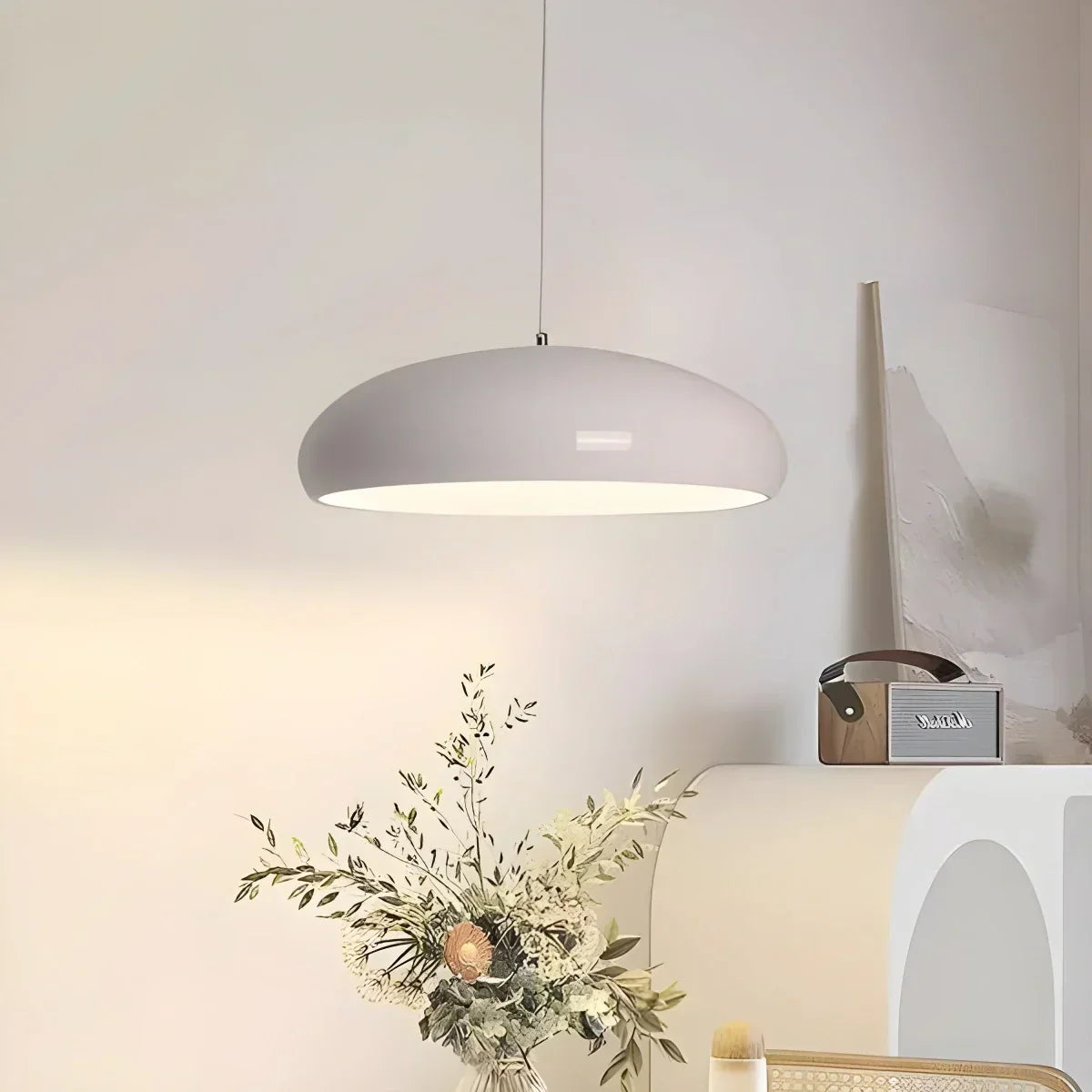 Plafonnier LED à modes d'éclairage commutables pour îlots de cuisine, salles à manger et espaces de vie ouverts – Lampe de plafond ronde en métal brillant en