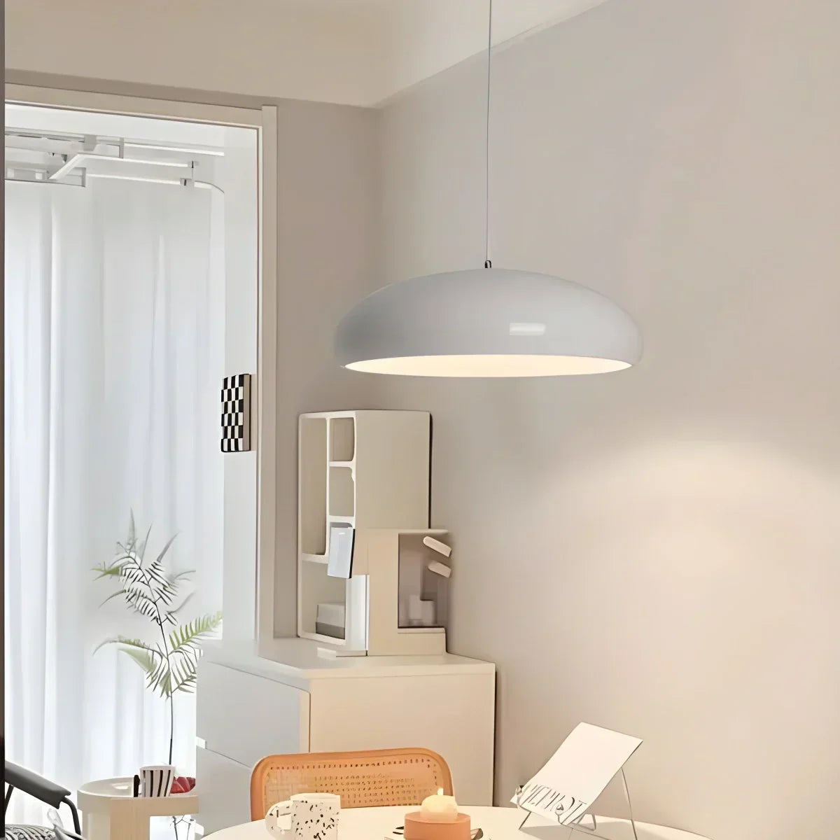 Plafonnier LED à modes d'éclairage commutables pour îlots de cuisine, salles à manger et espaces de vie ouverts – Lampe de plafond ronde en métal brillant en