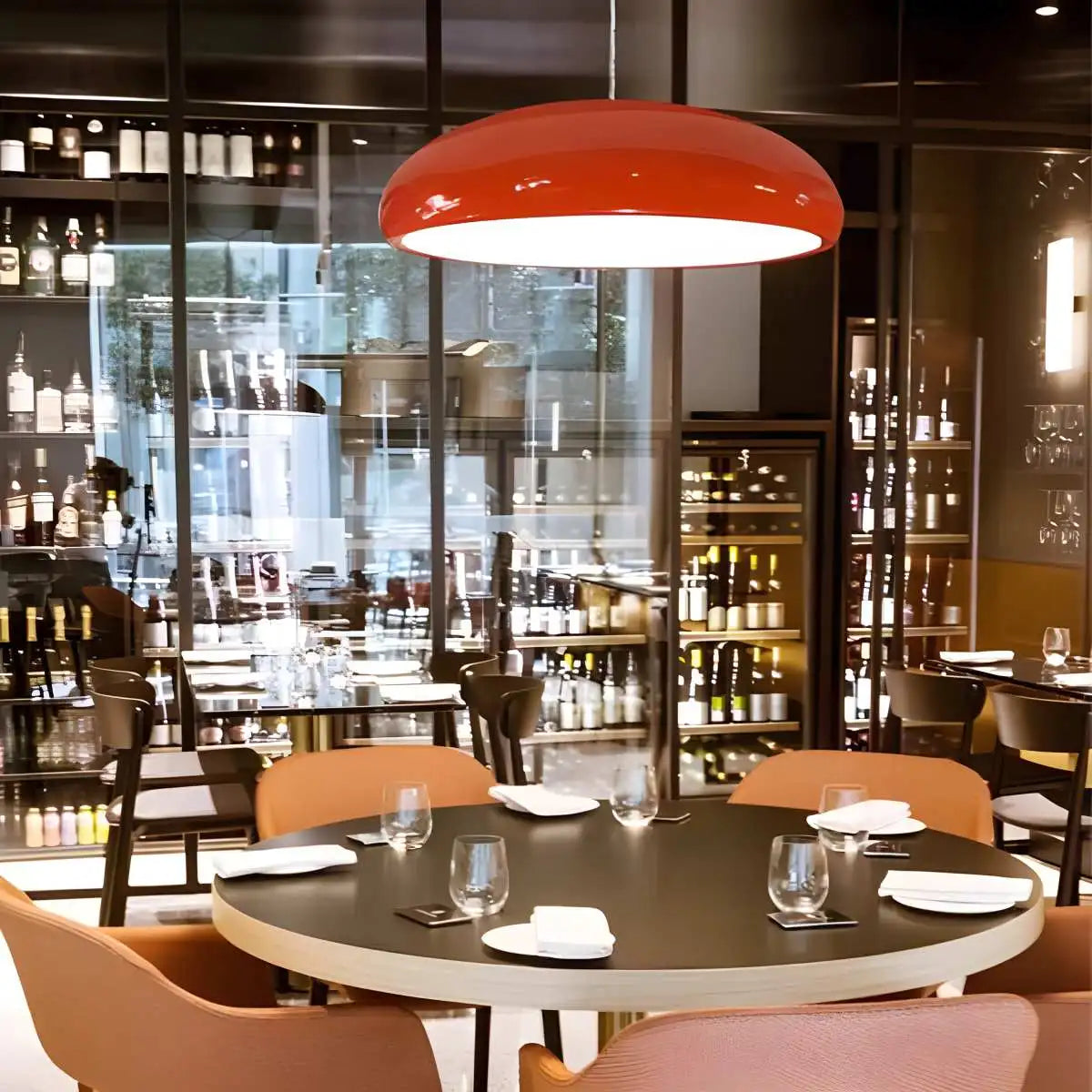 Plafonnier LED à modes d'éclairage commutables pour îlots de cuisine, salles à manger et espaces de vie ouverts – Lampe de plafond ronde en métal brillant en