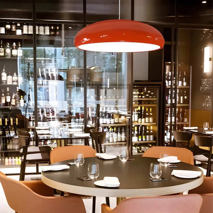 Plafonnier LED à modes d'éclairage commutables pour îlots de cuisine, salles à manger et espaces de vie ouverts – Lampe de plafond ronde en métal brillant en