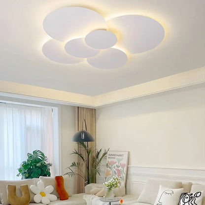 Plafonnier LED plat à disque superposé avec télécommande – Température de couleur et intensité réglables pour chambre, salle de bain, salon – Contour blanc