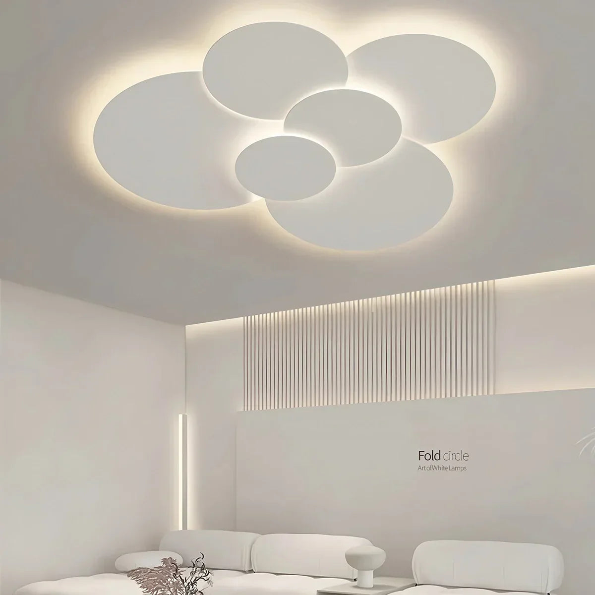 Plafonnier LED plat à disque superposé avec télécommande – Température de couleur et intensité réglables pour chambre, salle de bain, salon – Contour blanc