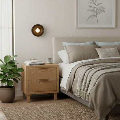 Sconce Light Fixture 7-Inch Round Metal & Glass Shade White for Bedroom Hallway Reading Nook Accent Lighting Compact Modern