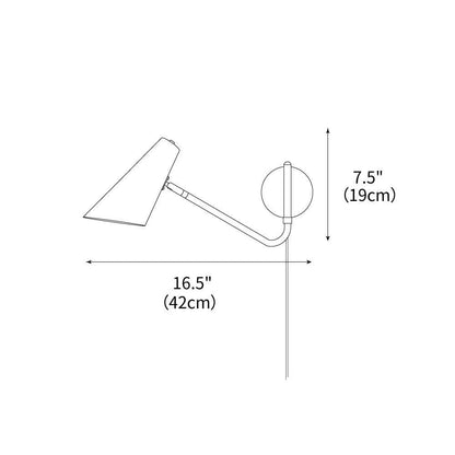 Swing-Arm Wall Sconce with 17-Inch Reach, Plug-In Bedside Reading Lamp for Bedroom, Adjustable Metal Task Light, E26 Socket, Black & Brass F
