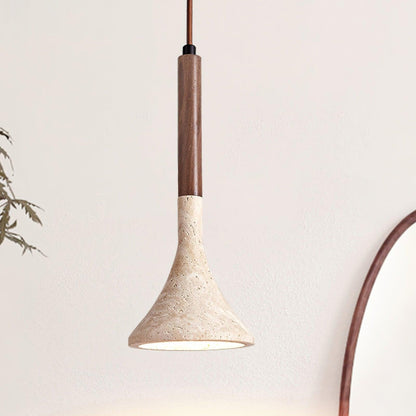 Suspension en pierre naturelle | Luminaire compact de 13 cm pour comptoirs, tables de chevet et coins repas | Cordon réglable | Éclat ambiant chaleureux