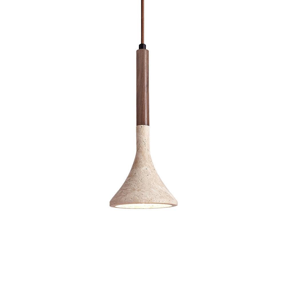 Suspension en pierre naturelle | Luminaire compact de 13 cm pour comptoirs, tables de chevet et coins repas | Cordon réglable | Éclat ambiant chaleureux