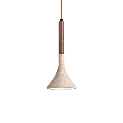 Suspension en pierre naturelle | Luminaire compact de 13 cm pour comptoirs, tables de chevet et coins repas | Cordon réglable | Éclat ambiant chaleureux