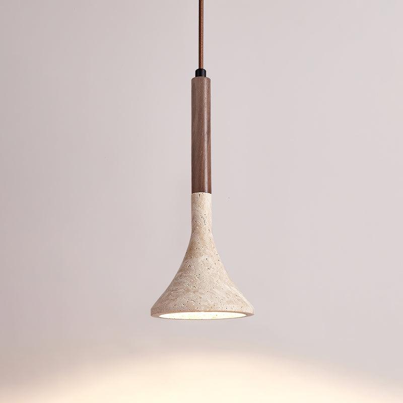 Suspension en pierre naturelle | Luminaire compact de 13 cm pour comptoirs, tables de chevet et coins repas | Cordon réglable | Éclat ambiant chaleureux