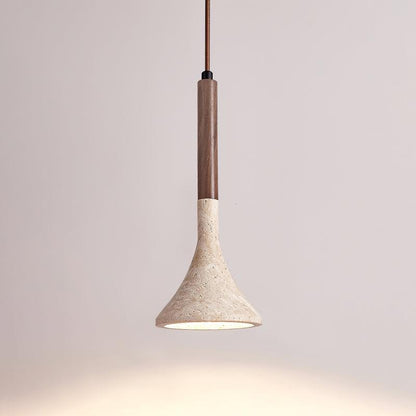 Suspension en pierre naturelle | Luminaire compact de 13 cm pour comptoirs, tables de chevet et coins repas | Cordon réglable | Éclat ambiant chaleureux