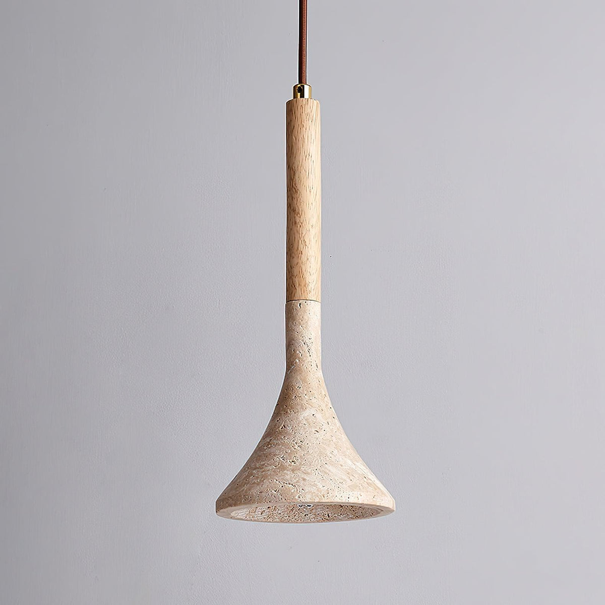 Suspension en pierre naturelle | Luminaire compact de 13 cm pour comptoirs, tables de chevet et coins repas | Cordon réglable | Éclat ambiant chaleureux