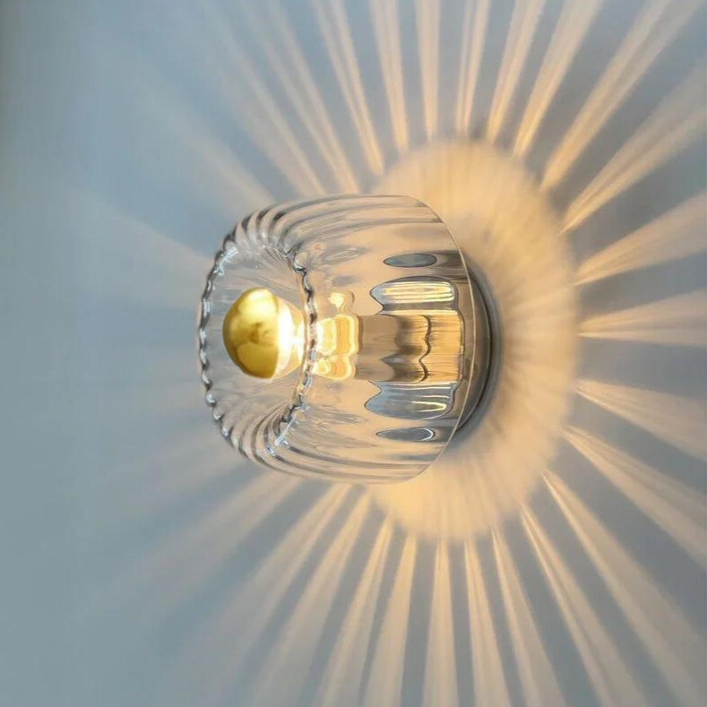 Frosted Glass Wall Sconce with Metal Base for Living Room, Bedroom, Hallway – Modern Minimalist E14 Light Fixture – 6.3 in Globe