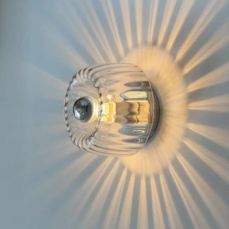 Frosted Glass Wall Sconce with Metal Base for Living Room, Bedroom, Hallway – Modern Minimalist E14 Light Fixture – 6.3 in Globe