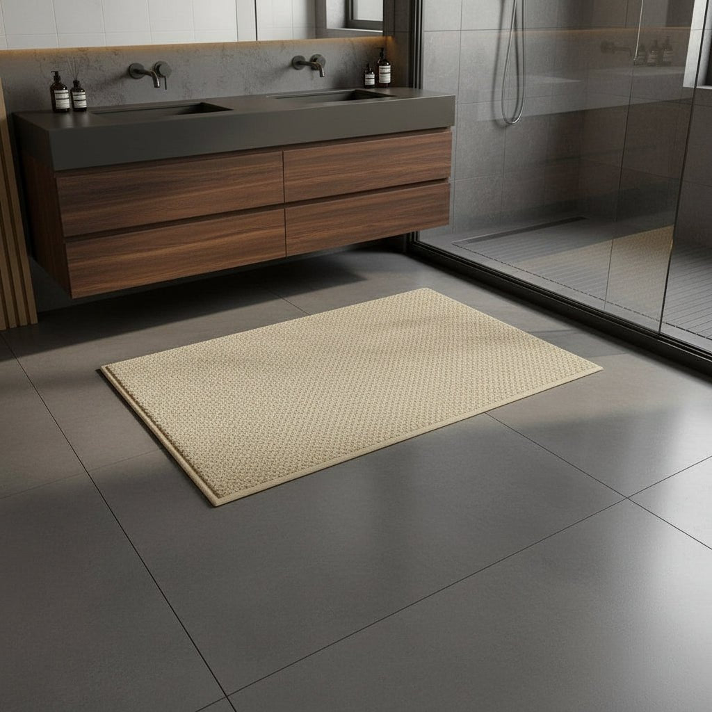 Quick-Dry Entryway Mat with Modern Geometric Design for Front Door & Hallway