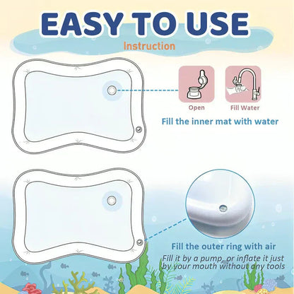 Ortekor AquaPaws | Interactive Cat Toy Water Play Mat with Spray System | Engaging Fun for Hot Days