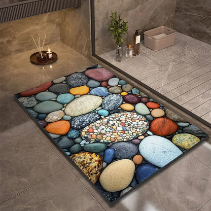 Water-Absorbing Floor Mat for Shower & Sink Areas Stone-Look Anti-Slip Rug for Kitchens Bathrooms Entryways Moisture Control