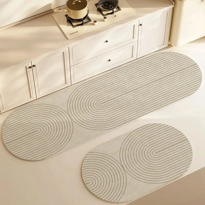 Diatomite Bath Mat Non-Slip Quick Dry Absorbent Floor Rug with Rubber Backing for Bathroom Kitchen Bedroom Hallway Soft Velvet Surface