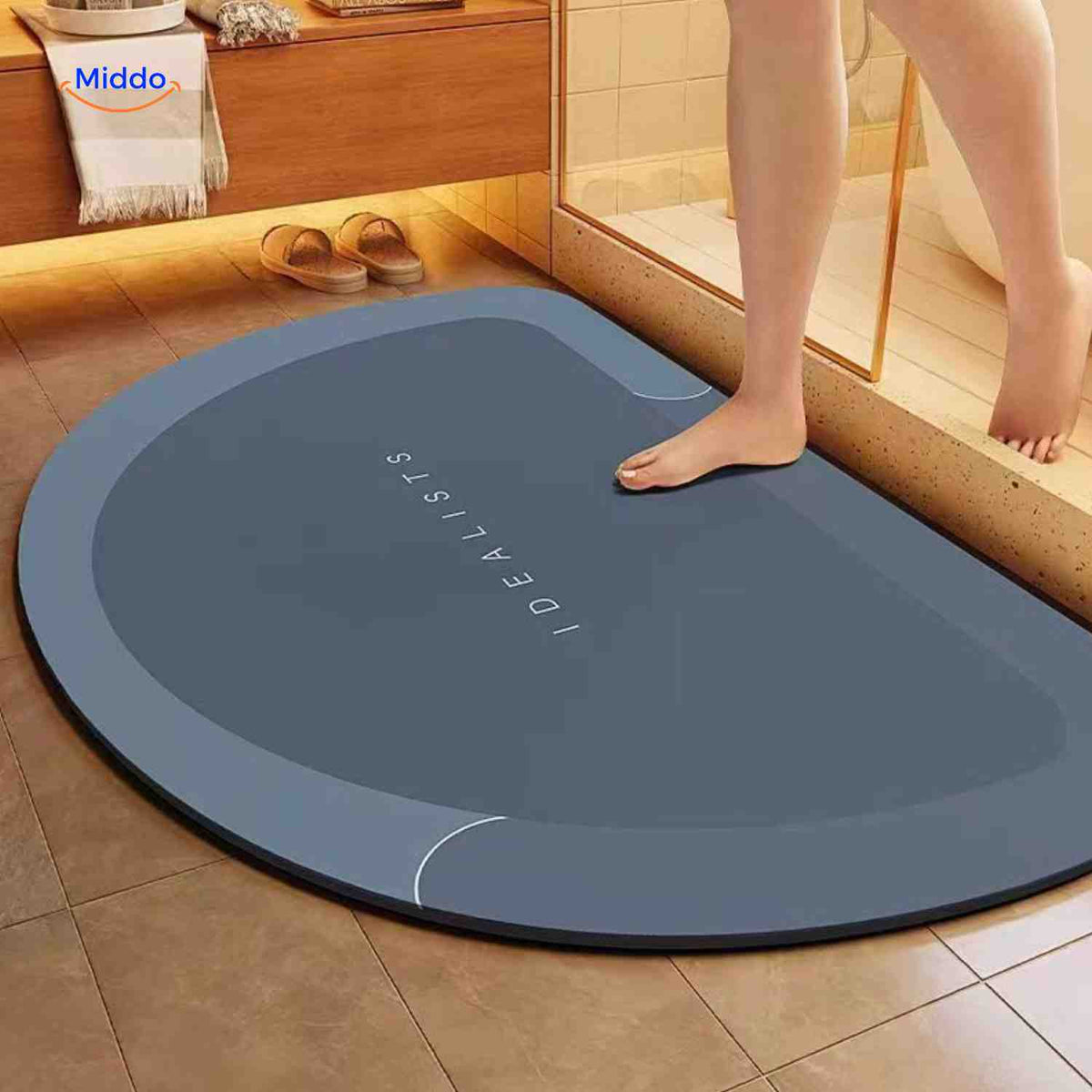 Ultra-Absorbent Diatomaceous Bathroom Mat with Non-Slip Base – Fast-Drying, Soft-Touch Surface for Shower & Tub – Available in