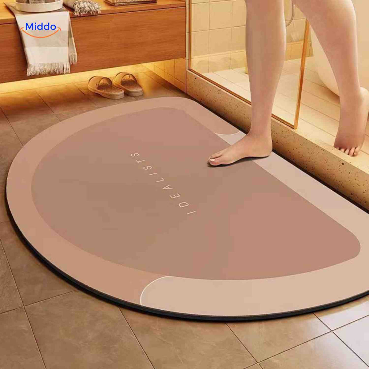Ultra-Absorbent Diatomaceous Bathroom Mat with Non-Slip Base – Fast-Drying, Soft-Touch Surface for Shower & Tub – Available in