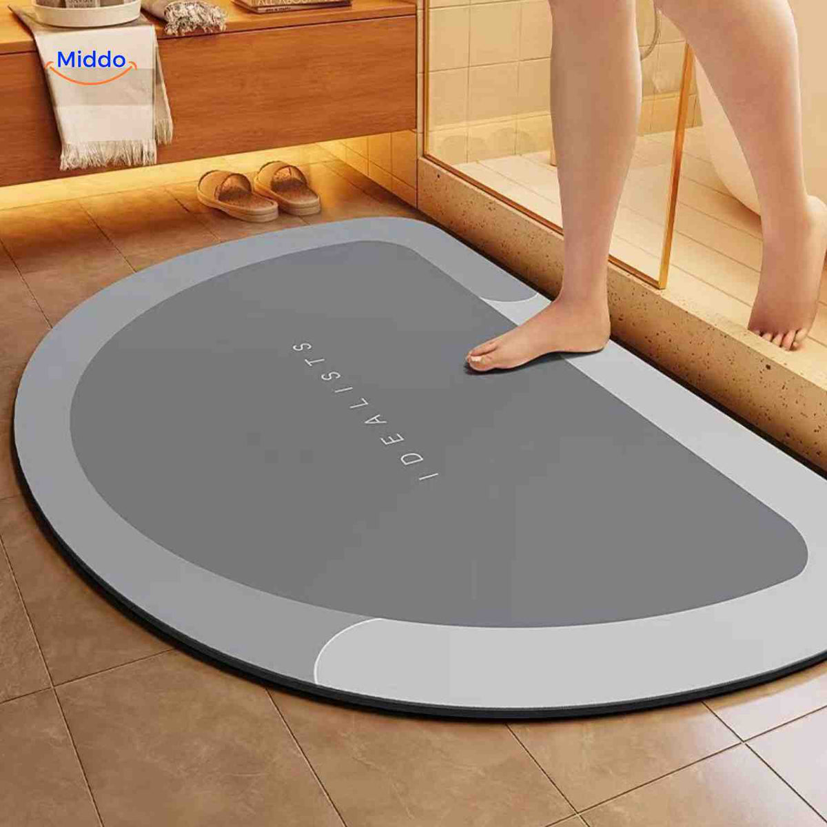 Ultra-Absorbent Diatomaceous Bathroom Mat with Non-Slip Base – Fast-Drying, Soft-Touch Surface for Shower & Tub – Available in