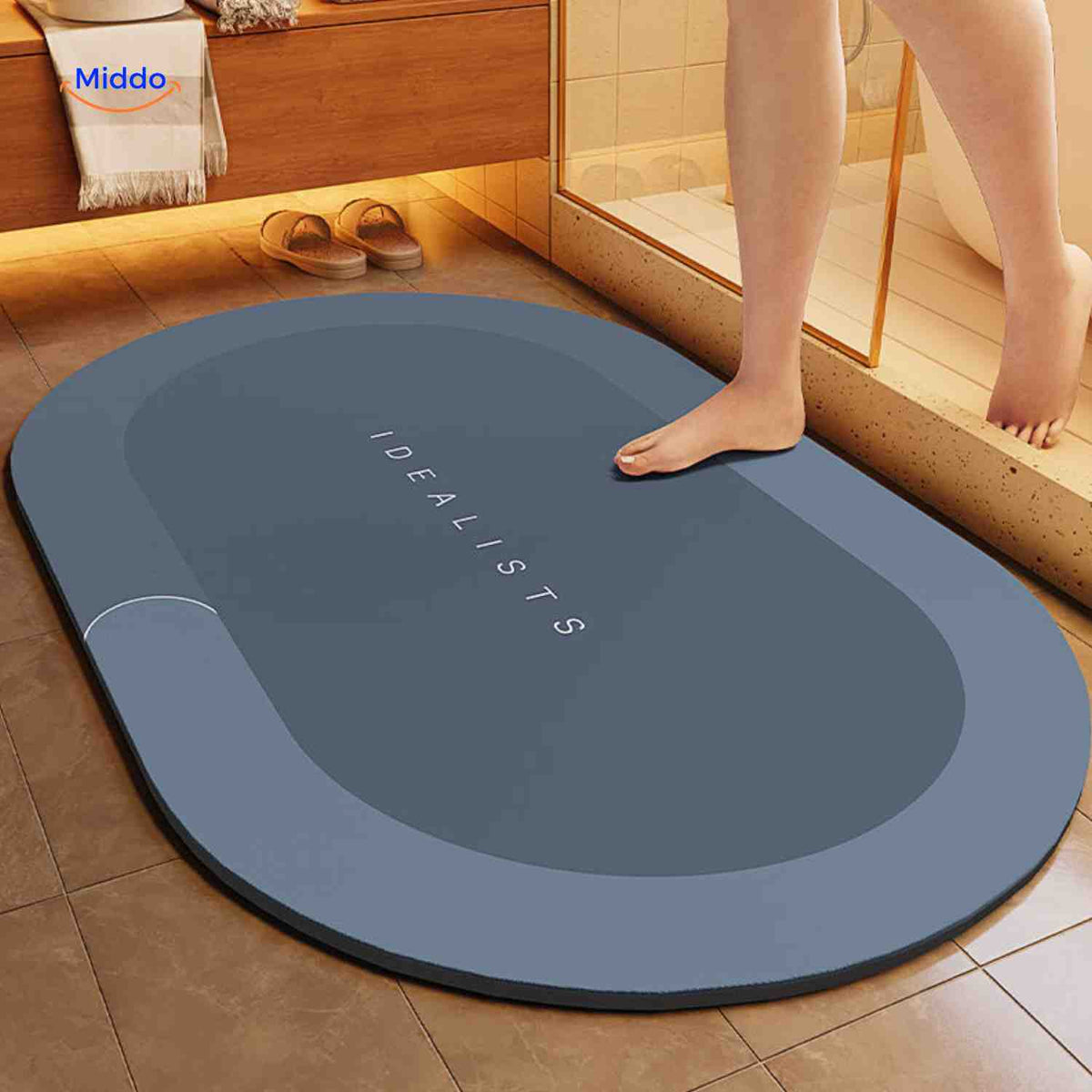 Ultra-Absorbent Diatomaceous Bathroom Mat with Non-Slip Base – Fast-Drying, Soft-Touch Surface for Shower & Tub – Available in