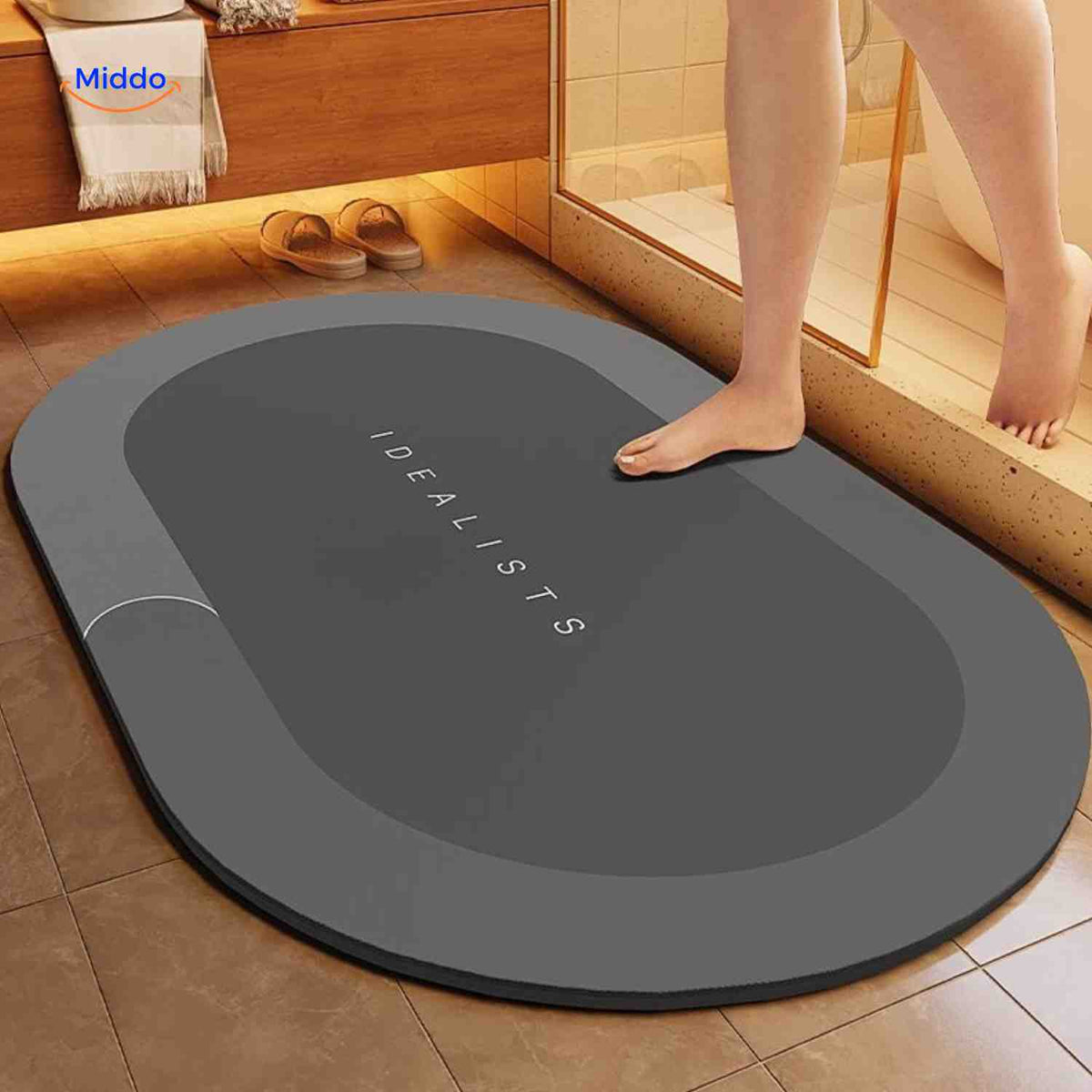 Ultra-Absorbent Diatomaceous Bathroom Mat with Non-Slip Base – Fast-Drying, Soft-Touch Surface for Shower & Tub – Available in