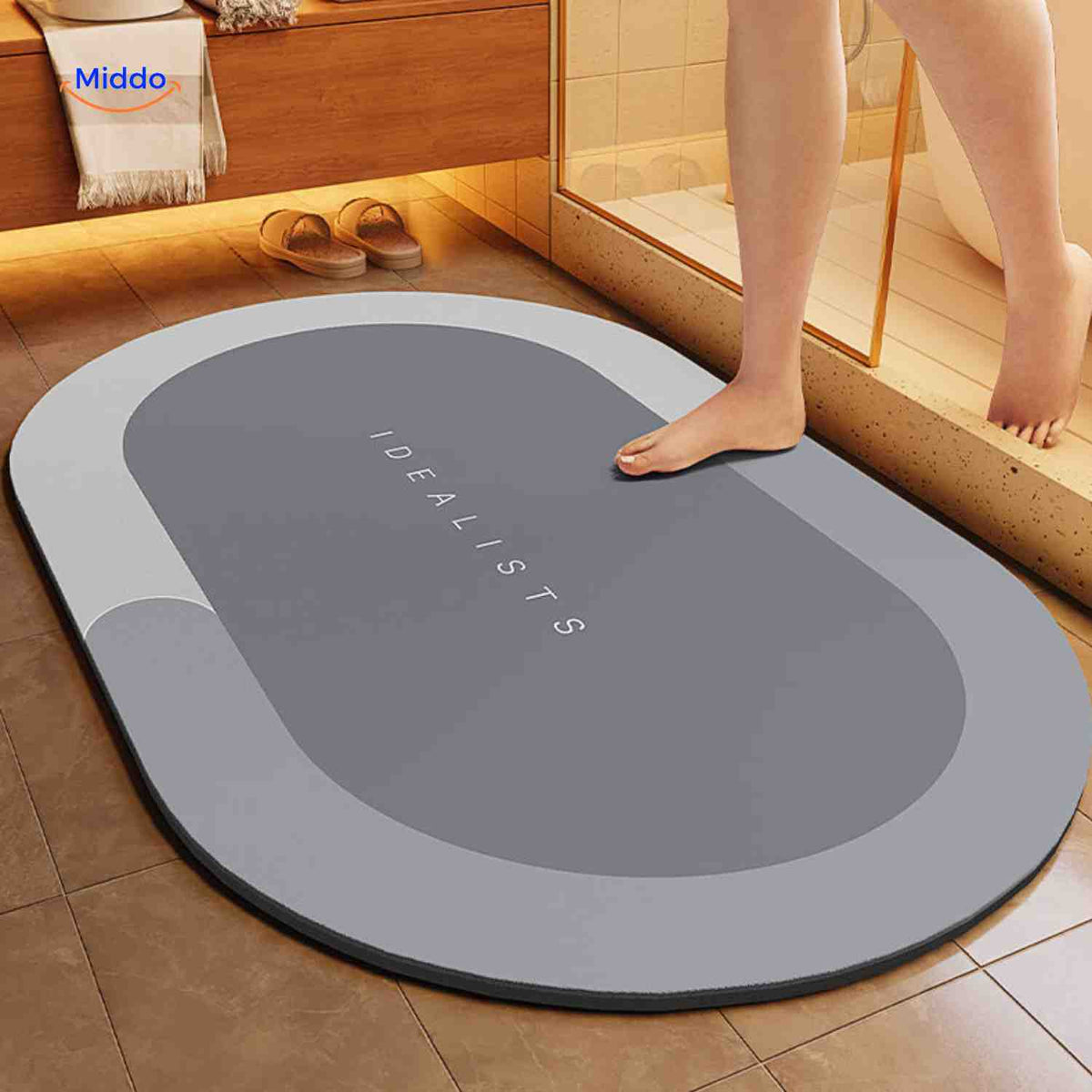 Ultra-Absorbent Diatomaceous Bathroom Mat with Non-Slip Base – Fast-Drying, Soft-Touch Surface for Shower & Tub – Available in