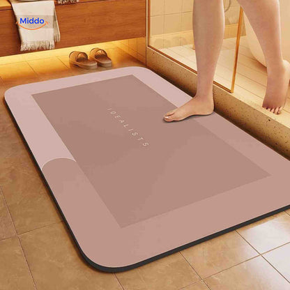 Ultra-Absorbent Diatomaceous Bathroom Mat with Non-Slip Base – Fast-Drying, Soft-Touch Surface for Shower & Tub – Available in