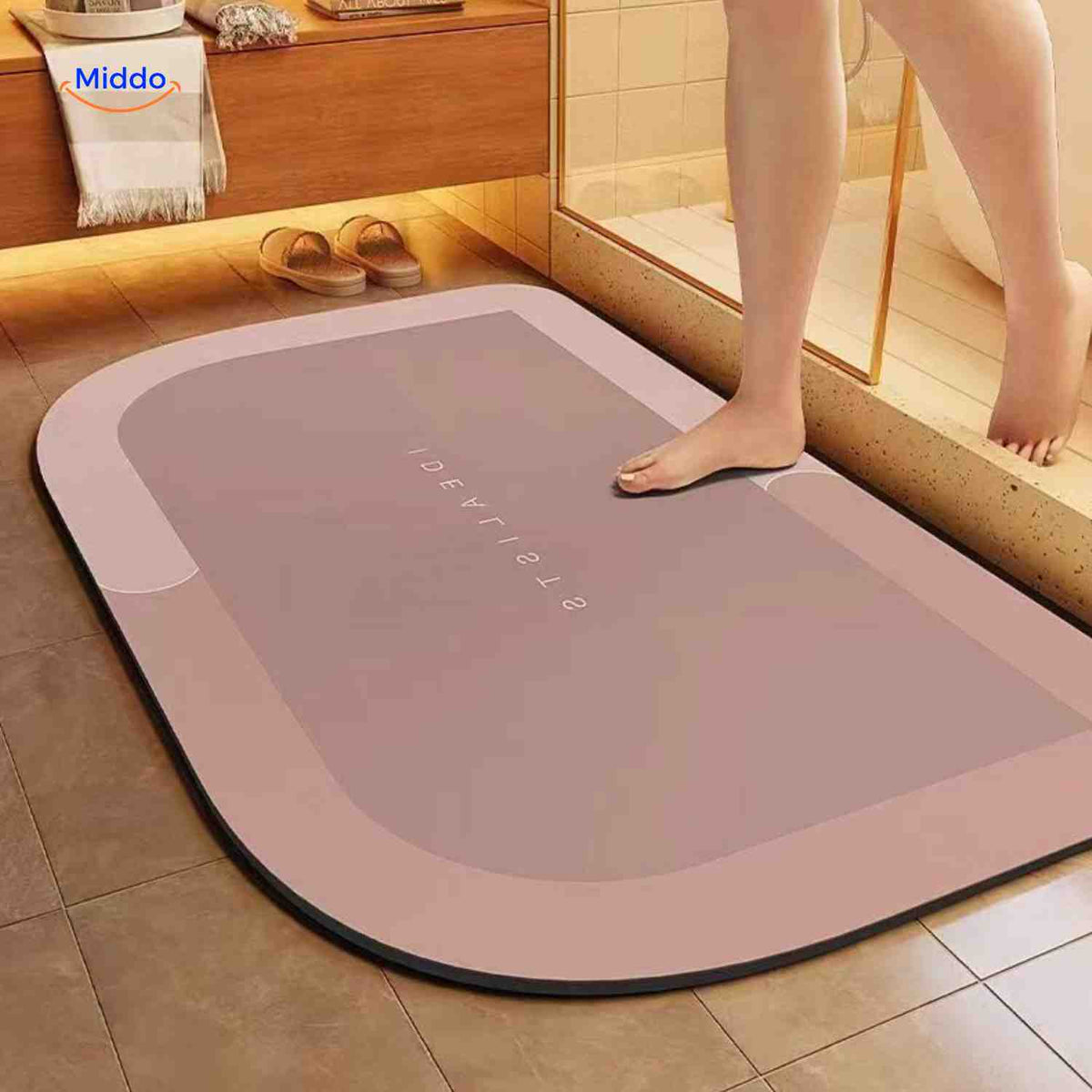 Ultra-Absorbent Diatomaceous Bathroom Mat with Non-Slip Base – Fast-Drying, Soft-Touch Surface for Shower & Tub – Available in