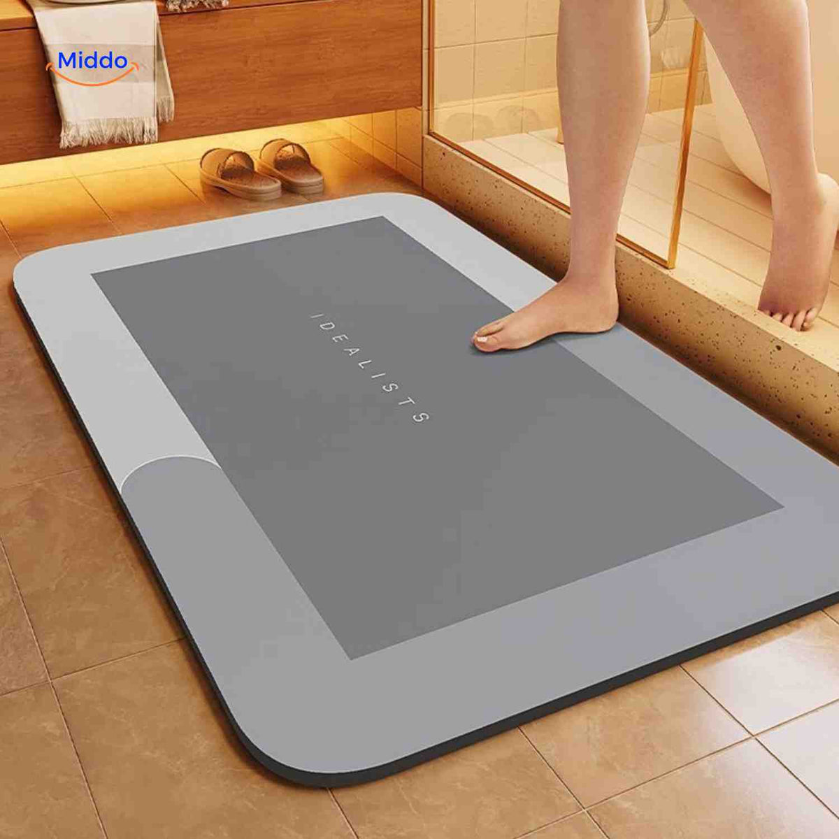 Ultra-Absorbent Diatomaceous Bathroom Mat with Non-Slip Base – Fast-Drying, Soft-Touch Surface for Shower & Tub – Available in