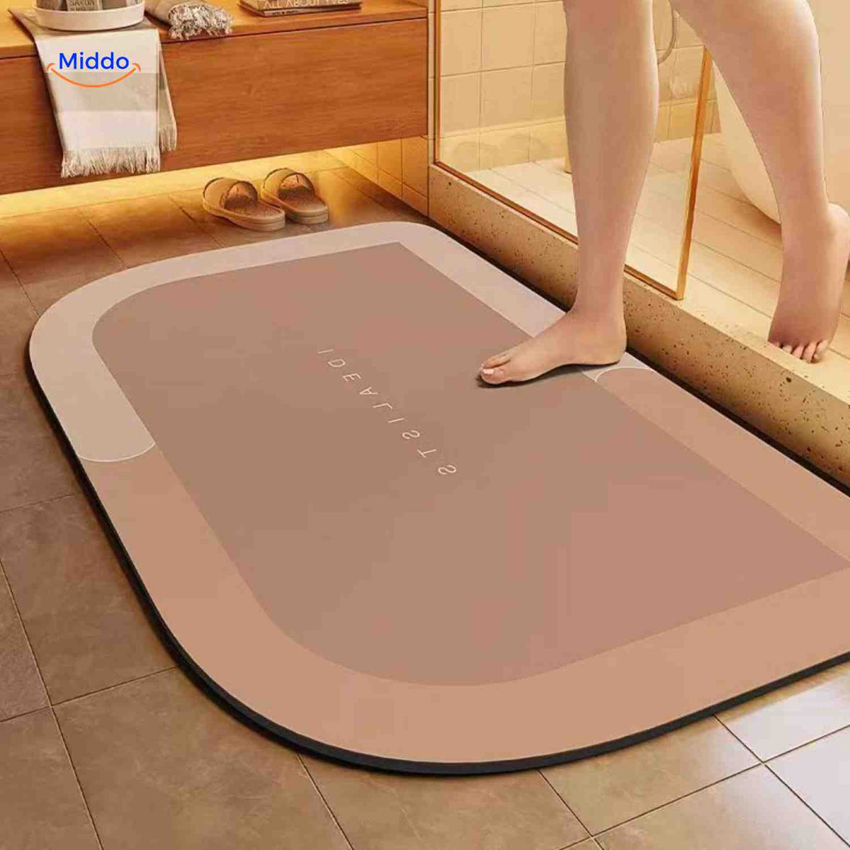 Ultra-Absorbent Diatomaceous Bathroom Mat with Non-Slip Base – Fast-Drying, Soft-Touch Surface for Shower & Tub – Available in