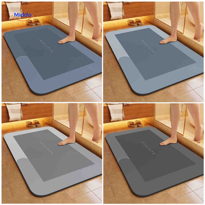 Ultra-Absorbent Diatomaceous Bathroom Mat with Non-Slip Base – Fast-Drying, Soft-Touch Surface for Shower & Tub – Available in